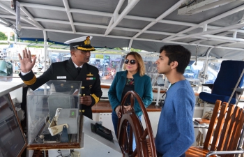 INS Tarangini to Denmark Ambassador Pooja Kapur Visited The Ship in Aalborg